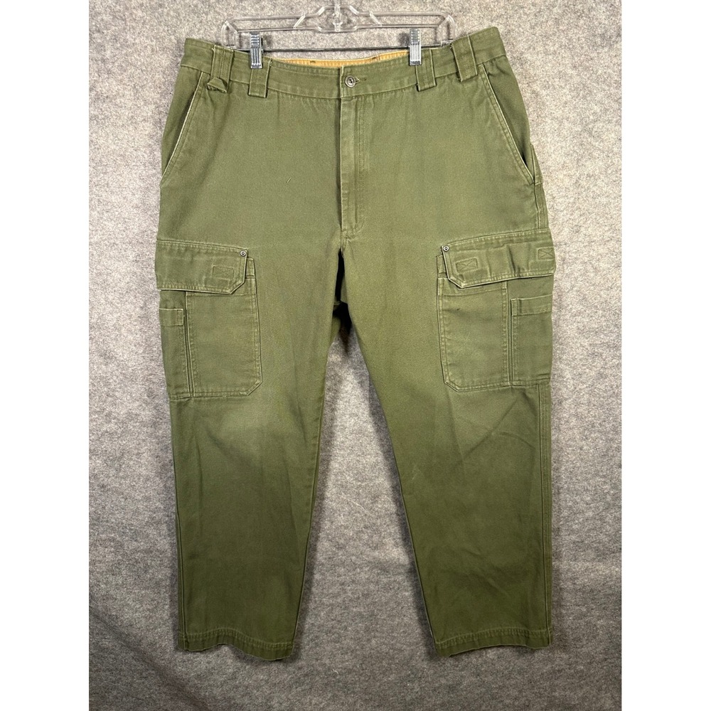 Duluth Trading Co. Cargo Pants‎ 40x32 Olive Green Cotton Blend Casual Mens